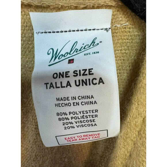 Woolrich Womens One Size Striped Poncho With Fringe Tan Red Black - Picture 2 of 9